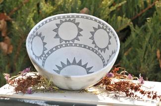 PicturePrimitive Pottery Workshop - Anasazi Black on white pottery